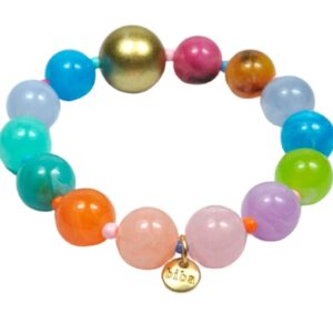 Biba Armband Polymer Perlen 12-15mm Damen Armband Bunt Anhänger Gold