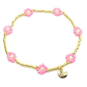 Biba Armband Miyuki Beads Damen Armband Mini Flower Anhänger Gold