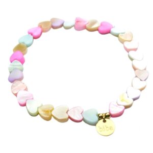 Biba Armband Crystal Perlen Hearts Damen Armband Anhänger Gold