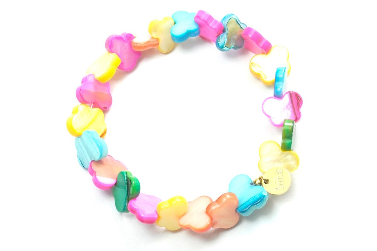 Biba Armband Polymer Schmetterlinge Bunt Damen Armband Anhänger Gold