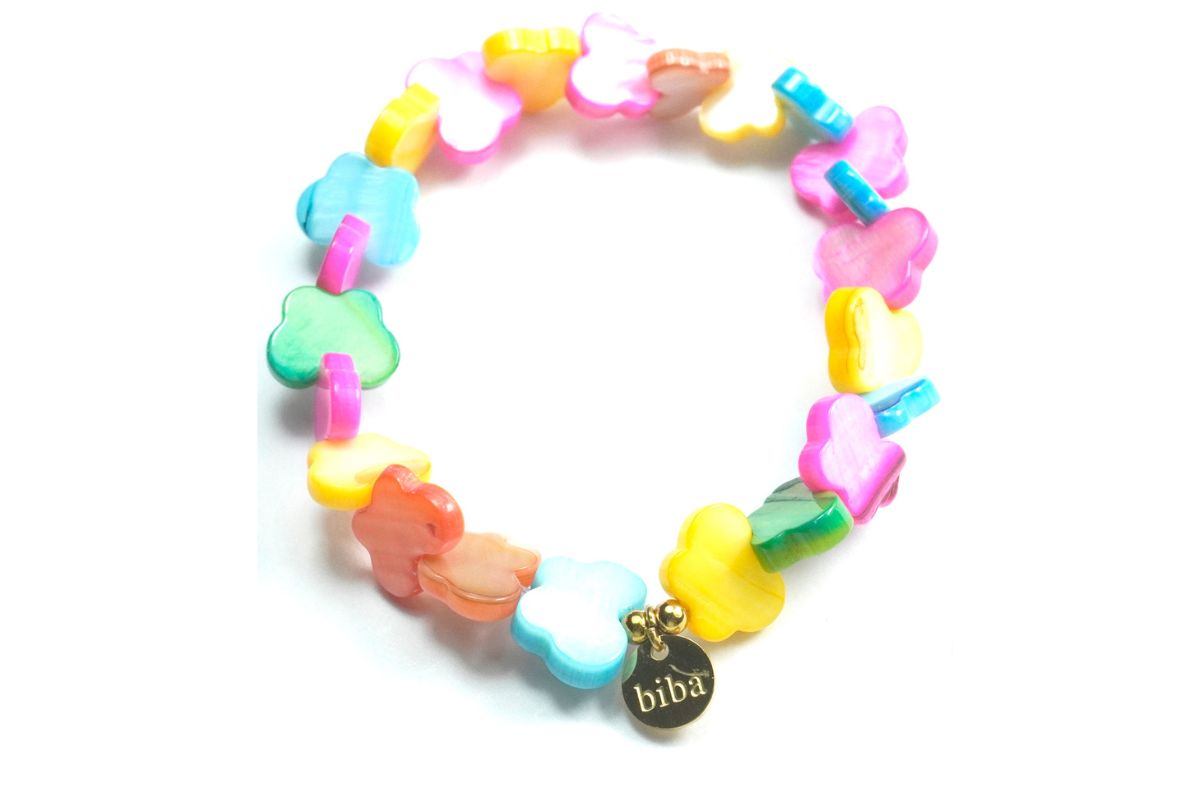 Biba Armband Polymer Schmetterlinge Bunt Damen Armband Anhänger Gold