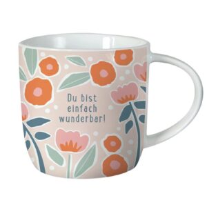 Grafik Werkstatt Henkelbecher Kaffeebecher Sprüchetasse Du bist einfach wunderbar