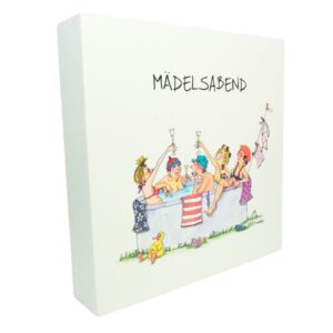 Holzbild Wandbild von B. Freundlieb Mädelsabend