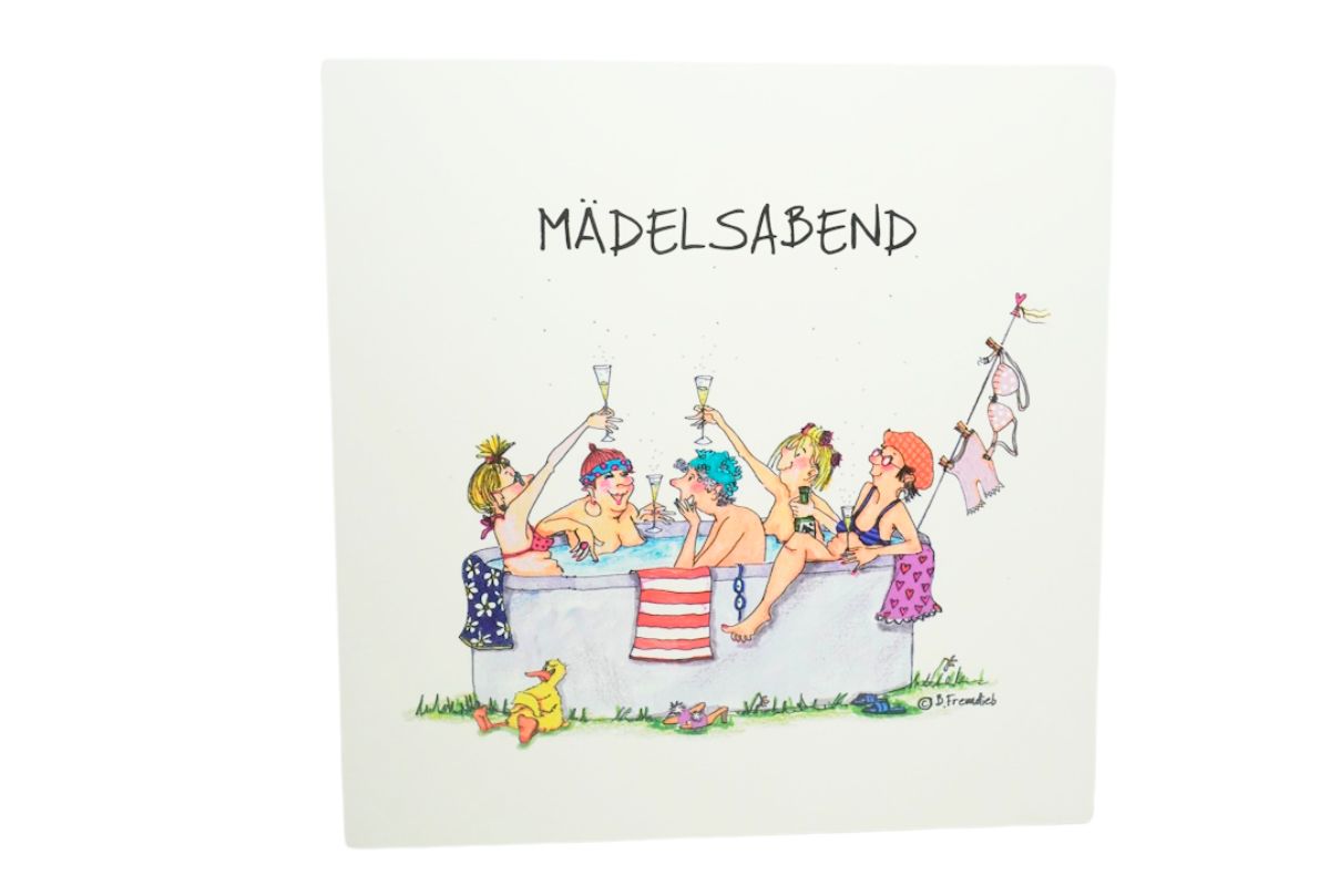 Holzbild Wandbild von B. Freundlieb Mädelsabend