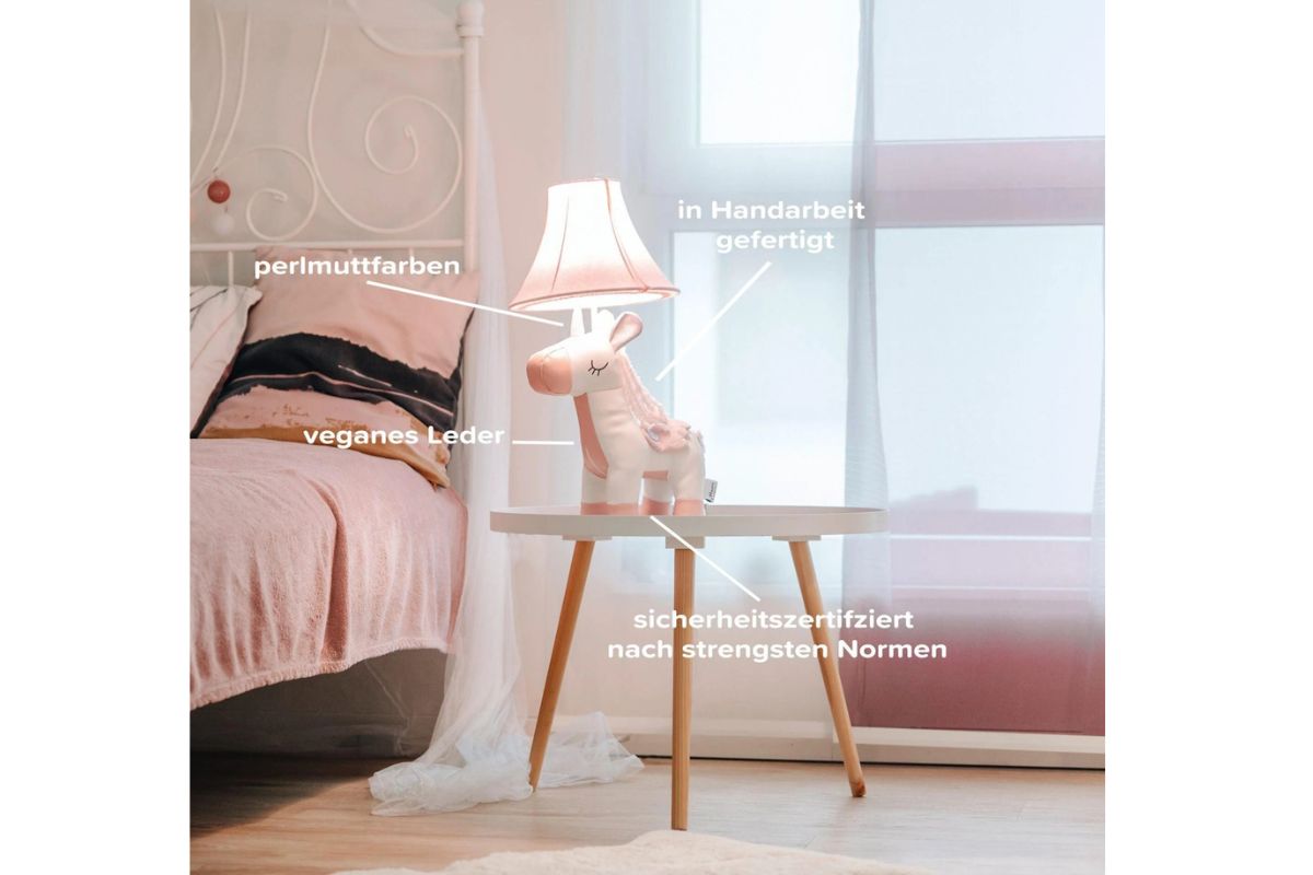 Lampe Happy Lamps Leuchte Stehlampe Elsa das Einhorn Handarbeit